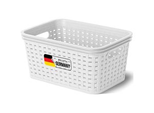 4251888532695 - Novaliv - Aufbewahrungsbox 1x Aufbewahrungskorb Rattan - Weiß