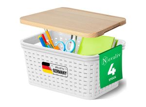 4251888532824 - Novaliv - 4x Aufbewahrungsbox 4x Aufbewahrungsbox 4x Holzdeckel