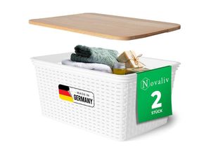 4251888533104 - Novaliv - 2x Aufbewahrungsbox 2x Aufbewahrungsbox 2x Holzdeckel