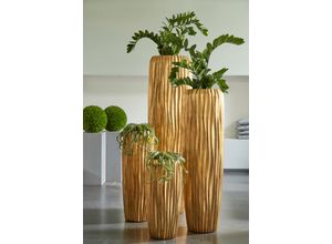 4251898703337 - Flingora Bodenvase Minga mit Einsatz - Fiberglas - Indoor & Outdoor - Weiß - Hö