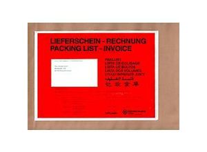 4251898800128 - Papier-Dokumententasche Lieferscheintasche SecurePack C5 Fenster links mit Aufdruck selbstklebend 100 % recycelbares Pergaminpapier rot 250 Stück