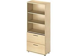 4251898805918 - SchÃ¤fer Shop Genius Kombischrank TETRIS WOOD 5 OH H 1910 mm 2 HÃ¤ngeregistraturauszÃ¼ge HÃ¶he inkl Gleiter Ahorn-Dekor