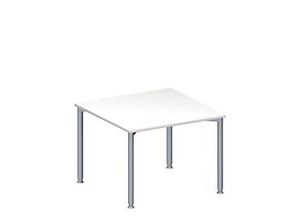 4251898814330 - Genius Anbautisch MODENA FLEX höhenverstellbar Quadrat-Form 4-Fuß Rundrohr B 1000 x T 1000 mm weiß