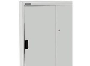 4251898818604 - Select Schiebetürenschrank mit 3 Einlegeböden B 950 x T 400 x H 1150 mm Stahl lichtgrau