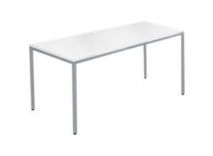 4251898823394 - Pure Stahlrohrtisch Rechteck Quadratrohrfuß B 1400 x T 700 x H 720 mm weiß weißaluminium