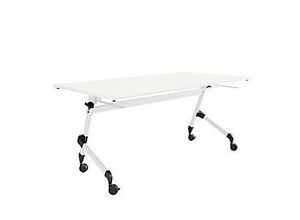 4251898824032 - Select Klapptisch mit Rollen Rechteck Vierkantrohr B 1600 x T 600 x H 720 mm weiß weiß