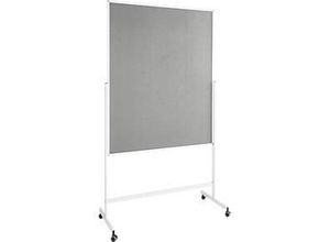 4251898824759 - Select Moderationstafel SH MT 121 mobil beidseitig verwendbar B 1200 x H 1500 mm Filz Aluminium & Metall grau