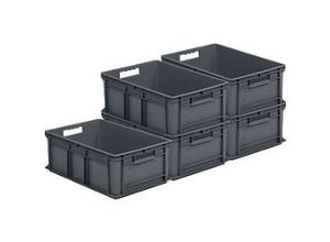 4251898825213 - Eurobox SSI Schäfer EF 6220 geschlossen Recycling-Polypropylen B 600 x T 400 x H 220 mm 435 l 5 Stück