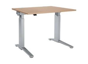 4251898825459 - Genius Schreibtisch PLANOVA ERGOSTYLE elektrisch höhenverstellbar Rechteck C-Fuß B 1200 x T 800 x H 715-1182 mm Eiche weißalu