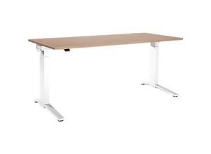 4251898825503 - Genius Schreibtisch PLANOVA ERGOSTYLE elektrisch höhenverstellbar Rechteck C-Fuß B 1600 x T 800 x H 715-1182 mm Eiche weiß 4251898825503 - Genius Schreibtisch PLANOVA ERGOSTYLE elektrisch höhenverstellbar Rechteck C-Fuß B 1600 x T 800 x H 715-1182 mm Eiche weiß