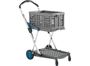 4251898826388 - Select Klappmobil CLAX® 2 Etagen Tragkraft bis 60 kg Lenk- & Bockrollen inkl 46 l Klappbox Aluminium & Kunststoff grau petrol