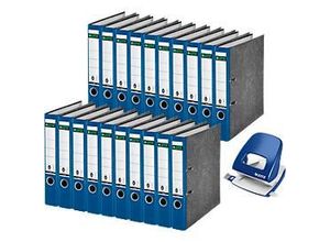 4251898827415 - Ordner 1050 Rückenbreite 52 mm 20 Stück + Locher 5008 3 mm 30 Blatt blau