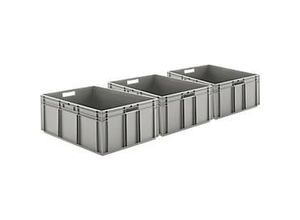 4251898827675 - Euro Box SSI Schäfer EF 8320 Inhalt 435 L geschlossene Wände Durchfassgriff Polypropylen grau 3 Stück