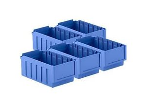 4251898827743 - Regalkasten SSI Schäfer RK 321 6 Fächer Etikettenhalter L 290 x B 162 x H 115 mm Polystyrol blau 5 Stück 4251898827743 - Regalkasten SSI Schäfer RK 321 6 Fächer Etikettenhalter L 290 x B 162 x H 115 mm Polystyrol blau 5 Stück