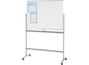4251898827781 - Select Mobiles Whiteboard 2-seitig nutzbar weiß lackiert drehbare Tafel 4 Lenkrollen H 900 x B 1200 mm + 3-teiliges Magnetrahmenset