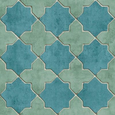 4251899435565 - Profhome - Grafik Tapete 374214 Vliestapete leicht strukturiert mit geometrischen Formen matt blau grün beige 533 m2 - blau