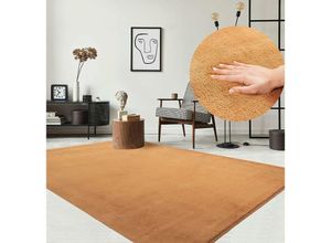 4251901213518 - The Carpet - Teppich waschbar und Anti-Rutsch Uni-Farben Terra 140 x 200 cm