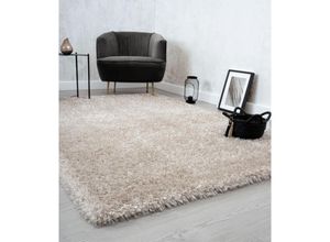 4251901287618 - Willow Langflor Hochflor Teppich Wohnzimmer Schlafzimmer Modern Weich Matt Einfarbig Unifarben Beige 80 x 150 cm - The Carpet