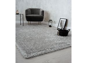 4251901287663 - Willow Langflor Hochflor Teppich Wohnzimmer Schlafzimmer Modern Weich Matt Einfarbig Unifarben Silber 80 x 150 cm - The Carpet