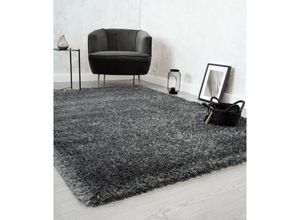 4251901287717 - Willow Langflor Hochflor Teppich Wohnzimmer Schlafzimmer Modern Weich Matt Einfarbig Unifarben Anthrazit 80 x 150 cm - The Carpet