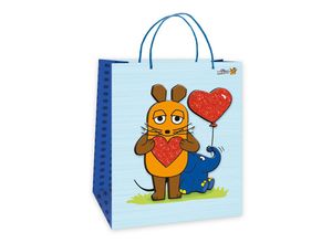 4251901505644 - Geschenktasche 80564N Kindergeburtstag 3D-EffektGlitzerPapierkordel Maus Elefant 18cm x 23cm 4251901505644 TRÖTSCH