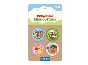 4251901506771 - Unser Sandmännchen Mini-Buttons 4er Set Pitti und Freunde