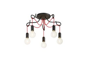 4251911701890 - Lucande Jorna Deckenlampe 5-flammig Kabel rot