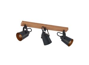 4251911706796 - Lindby Kimban Deckenstrahler dreiflammig - Schwarz holz dunkel