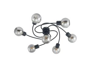 4251911710700 - Lindby - Deckenleuchte Ciala 7-flammig schwarz smoke Glas - Schwarz smoke 4251911710700 - Lindby - Deckenleuchte Ciala 7-flammig schwarz smoke Glas - Schwarz smoke
