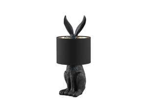 4251911711219 - Lindby - Lorentina Stoff-Tischlampe Hase schwarz - Schwarz gold