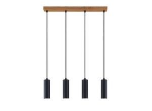 4251911711738 - Maniva Pendelleuchte in Schwarz 4-flammig - holz hell Schwarz - Lindby