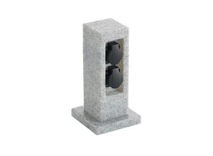 4251911720709 - Maiga Steckdosensäule 2-fach eckig Timer - hellgrau Schwarz - Prios