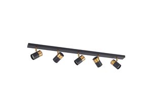 4251911727661 - Evaro Deckenstrahler Goldring hinten 5-fl - Schwarz gold - Arcchio