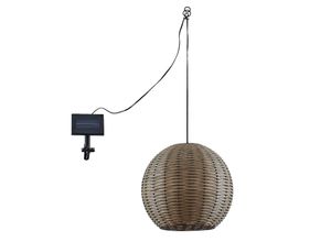 4251911735291 - Catrica LED-Solar-Pendellampe Rattanoptik - hellbraun Schwarz - Lindby