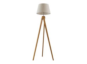 4251911736137 - Delara Tripod-Stehleuchte mit Stoffschirm - creme kiefer - Lindby