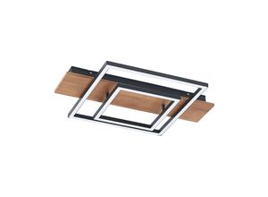 4251911747478 - Lucande - Chariska LED-Deckenlampe Holz schwarz 60cm - holz dunkel Schwarz