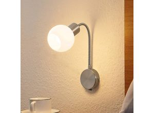 4251911748994 - Lindby - Lioma Wandleuchte mit Flexarm nickel - nickel satin opal