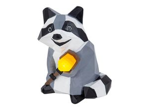 4251911749618 - Racoon LED-Deko-Solarlampe Figur Waschbär - Schwarz weiß braun grau - Lindby