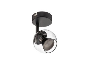 4251911753592 - Strahler Samika 1-flammig 166 cm hoch Glas - rauchgrau Schwarz - Lindby
