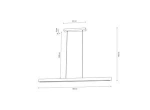 4251911754735 - Envostar Lineo LED-Hängeleuchte Kiefer grau 118cm