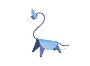 4251911756265 - Lucande - Tischlampe Idalina Dino blau Stahl 44 cm - Blau