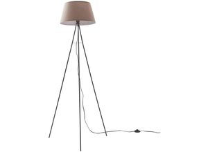 4251911760712 - Elsika Tripod-Stehlampe Stoffschirm braun - braun Schwarz - ELC