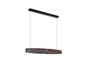 4251911763829 - Quitani LED-Hängelampe Persida 98 cm Schlagmetall gold