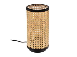 4251911765175 - Lindby Tischleuchte Yaelle 30 cm hoch Rattan schwarz E27 - holz hell