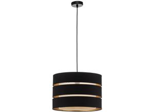 4251911765441 - Hängeleuchte Tsomo ø 40 cm schwarz Stoff E27 - Schwarz gold - Lindby