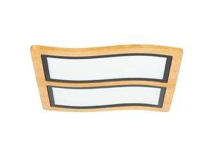 4251911766073 - LED-Deckenleuchte Joren 48 cm lang Holz 2-flammig - holz hell Schwarz weiß - Lucande