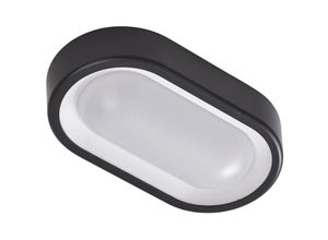 4251911774474 - Lindby - LED-Außenwandleuchte Niniel schwarz weiß oval - Schwarz weiß