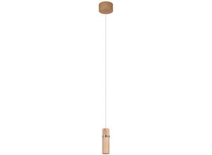 4251911777079 - LED-Hängeleuchte Nojus Holz up down ø 6 cm - holz chrom - Lucande