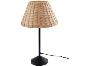 4251911777888 - Lindby Tischleuchte Zyralia holzfarben Rattan Ø 30 cm - Schwarz holz hell