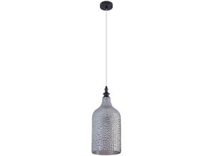 4251911778205 - Hängeleuchte Drakar 1-flg grau Glas ø 195 cm - rauchgrau Schwarz - Lindby